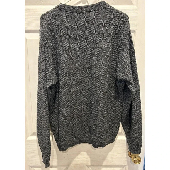 Vintage Bill Blass Hand Framed‎ USA Knit Men’s Large Gray Pullover Sweater - Picture 4 of 5